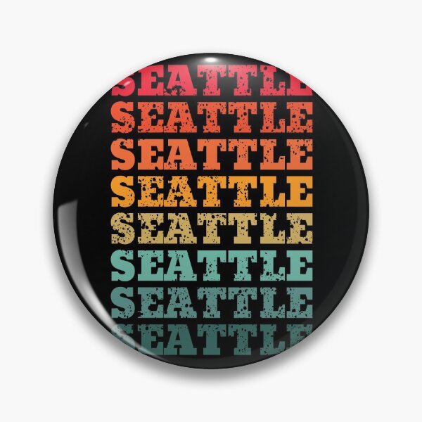 Item preview, Seattle - repeated retro vintage sunset colors with a distressed design effect designed and sold by Rhu Creations.