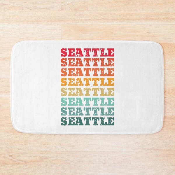Item preview, Seattle - repeated retro vintage sunset colors with a distressed design effect designed and sold by Rhu Creations.