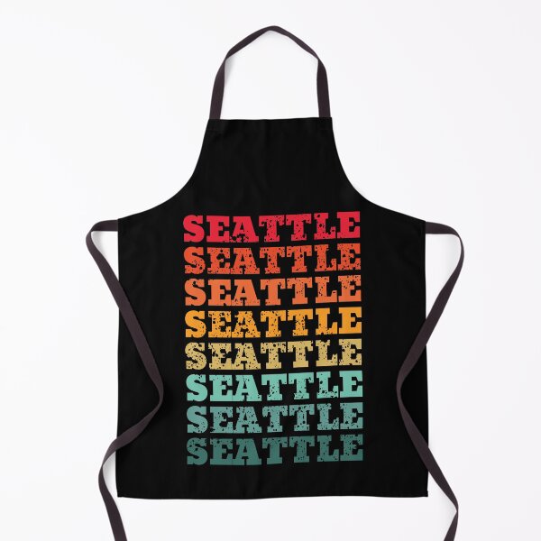 Item preview, Seattle - repeated retro vintage sunset colors with a distressed design effect designed and sold by Rhu Creations.