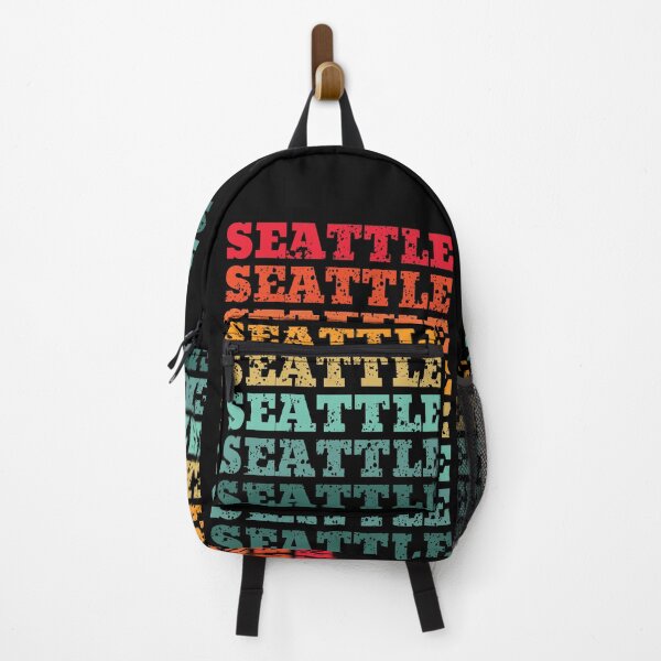 Item preview, Seattle - repeated retro vintage sunset colors with a distressed design effect designed and sold by Rhu Creations.