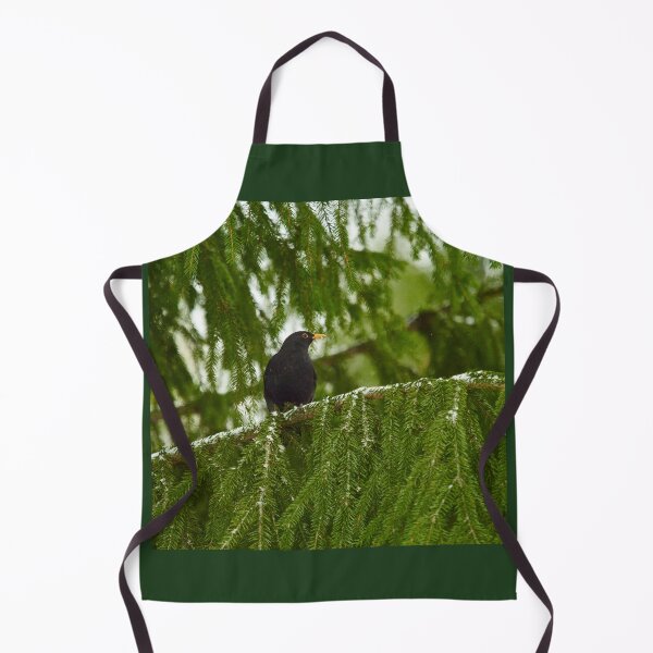 Item preview, Eurasian blackbird hiding in the spruce designed and sold by Jouko Lehto Photography.