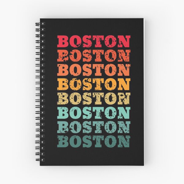 Item preview, Boston - repeated retro vintage sunset colors with a distressed design effect designed and sold by Rhu Creations.