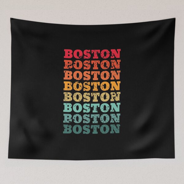 Item preview, Boston - repeated retro vintage sunset colors with a distressed design effect designed and sold by Rhu Creations.