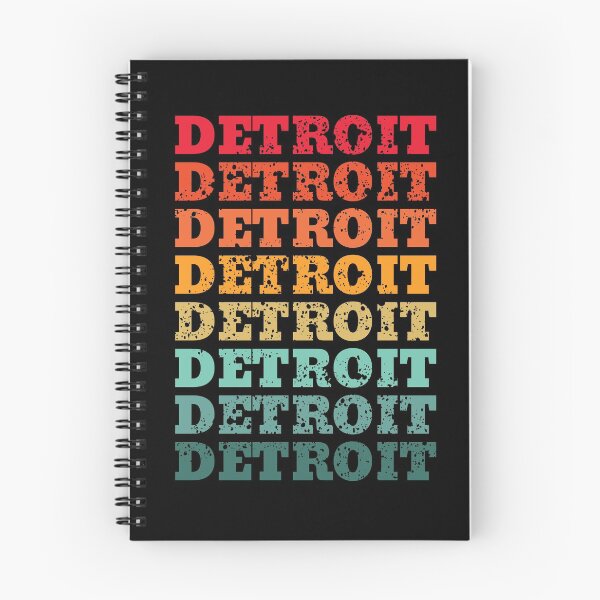 Item preview, Detroit - repeated retro vintage sunset colors with a distressed design effect designed and sold by Rhu Creations.