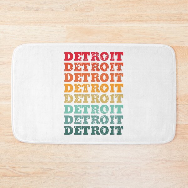Item preview, Detroit - repeated retro vintage sunset colors with a distressed design effect designed and sold by Rhu Creations.