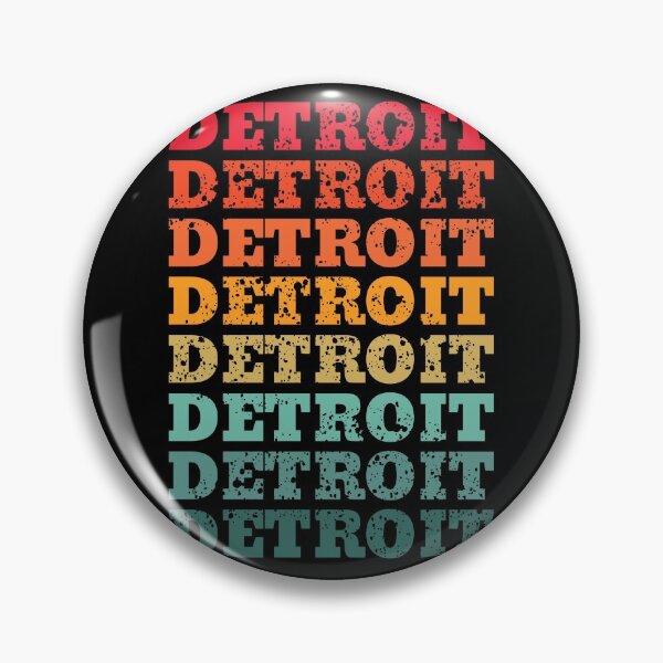 Item preview, Detroit - repeated retro vintage sunset colors with a distressed design effect designed and sold by Rhu Creations.