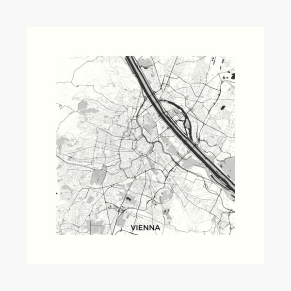 Item preview, Vienna City Map Gray designed and sold by HubertRoguski.