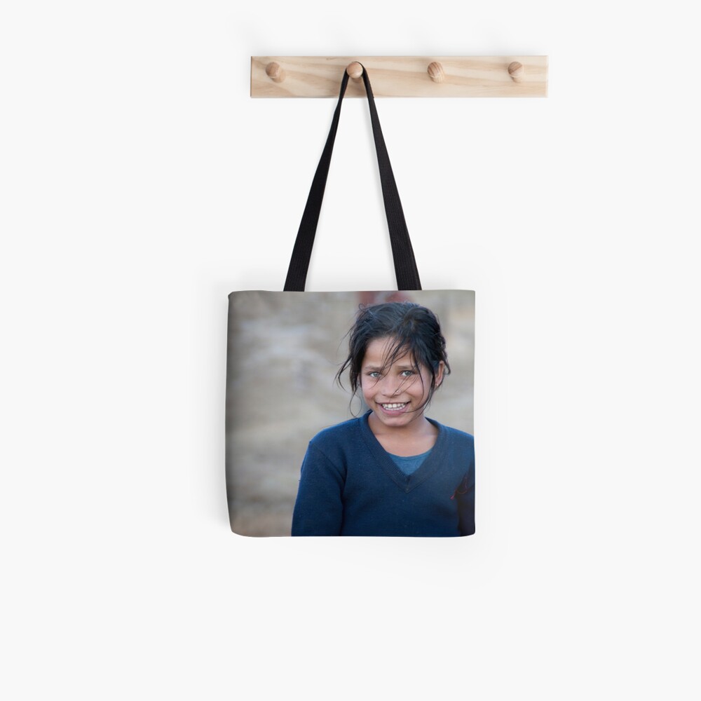 Happy Young Girl in Nepal Far West Tote Bag