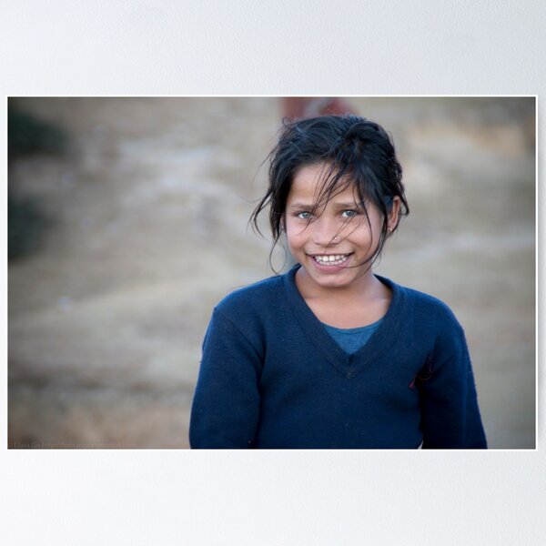 Happy Young Girl in Nepal Far West Poster
