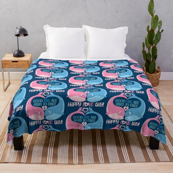 Item preview, Good FINS Are Hard to Find! Happy LOVE Day! (on Navy) designed and sold by PawsitiveMum.