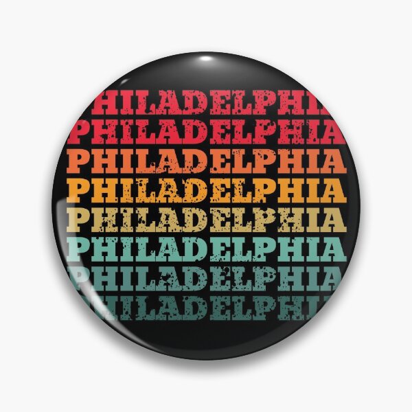 Item preview, Philadelphia - repeated retro vintage sunset colors with a distressed design effect designed and sold by Rhu Creations.