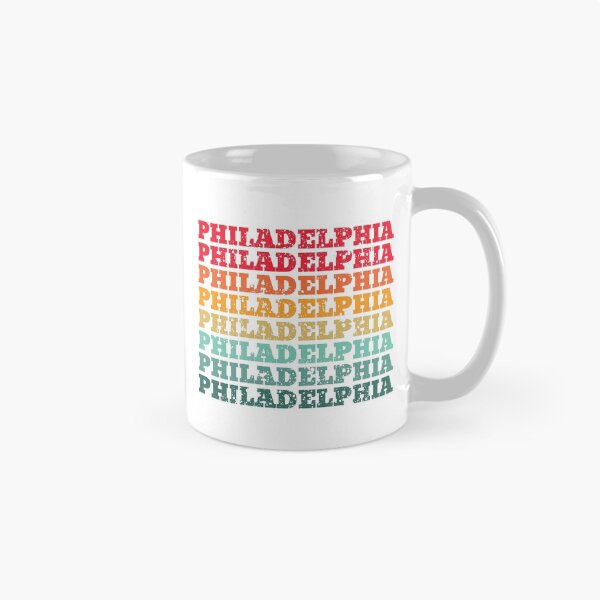 Item preview, Philadelphia - repeated retro vintage sunset colors with a distressed design effect designed and sold by Rhu Creations.