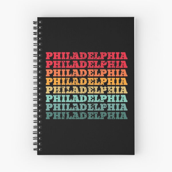 Item preview, Philadelphia - repeated retro vintage sunset colors with a distressed design effect designed and sold by Rhu Creations.