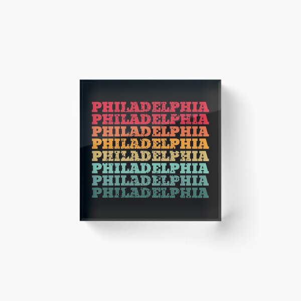 Item preview, Philadelphia - repeated retro vintage sunset colors with a distressed design effect designed and sold by Rhu Creations.