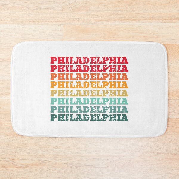 Item preview, Philadelphia - repeated retro vintage sunset colors with a distressed design effect designed and sold by Rhu Creations.