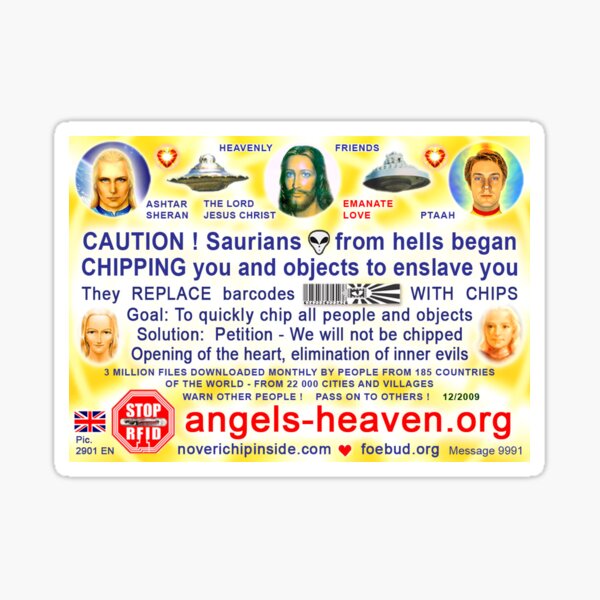 Item preview, angels-heaven.org UFO Religion Sticker designed and sold by cinnamegan.