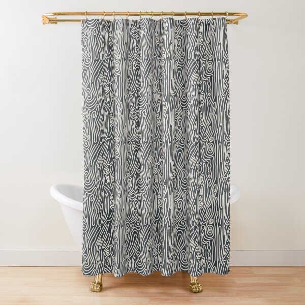 Dark Tree Bark Pattern Shower Curtain