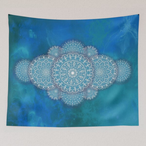 Item preview, Turquoise Mandala Wallpaper designed and sold by KreaKat.