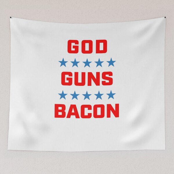 Item preview, God Guns Bacon Patriotic American Pro America designed and sold by SixforSix.