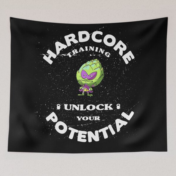 Item preview, Hardcore Training Unlock Your Potential Artichoke Alien Workout Bodybuilding designed and sold by ProjectX23.