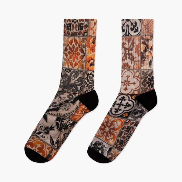 Item preview, Shades of orange ft. black and white tiles designed and sold by Joejo19.