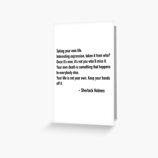 Sherlock Season 3 Quotes Greeting Card By Geekygirl37 Redbubble