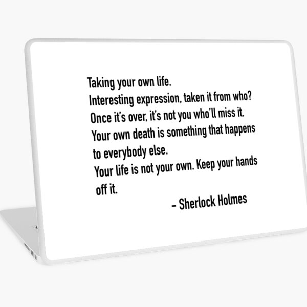 Sherlock Holmes Eliminate The Impossible Laptop Skin By Jeweldesigns Redbubble