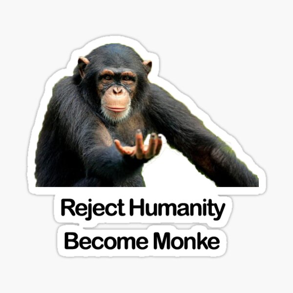 Reject Humanity Return to Monke Evolution Funny Chimp Meme