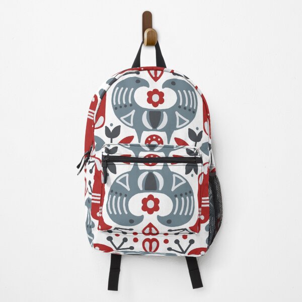 Item preview, Skandinavian blue and red birds pattern designed and sold by PG Illustration.