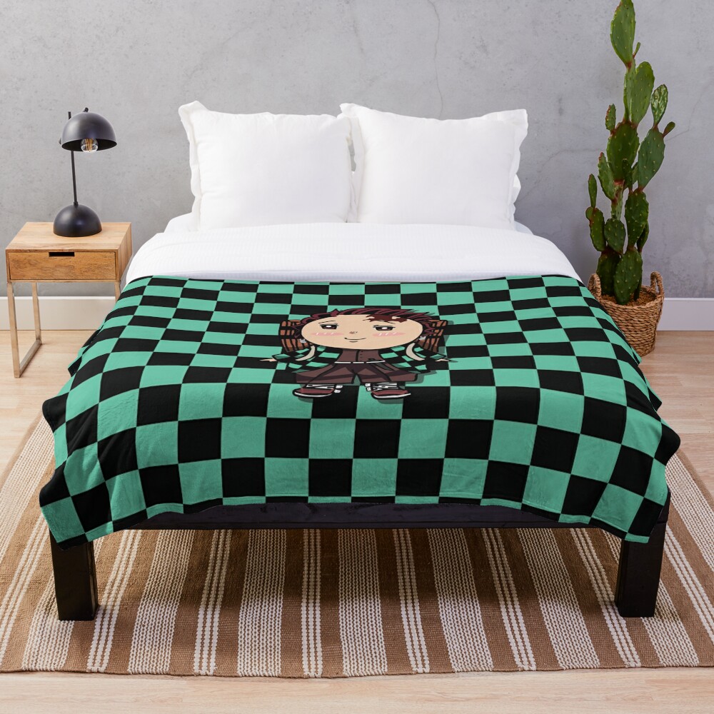 "Demon Slayer Tanjirou with Haori Pattern" Throw Blanket by poeyze