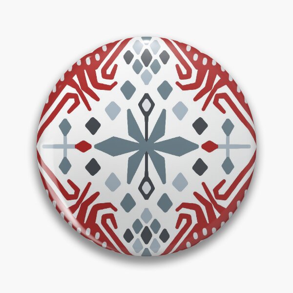 Item preview, Skandinavian nonfigurative traditional red and blue pattern designed and sold by PG Illustration.