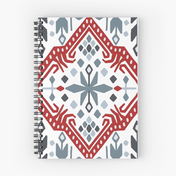 Item preview, Skandinavian nonfigurative traditional red and blue pattern designed and sold by PG Illustration.