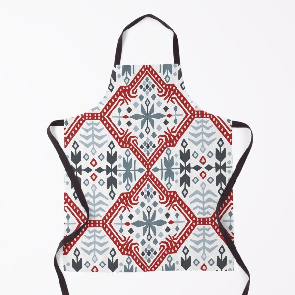 Item preview, Skandinavian nonfigurative traditional red and blue pattern designed and sold by PG Illustration.