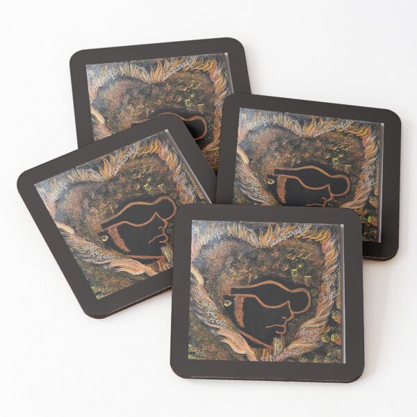 Item preview, Layne Staley golden on fire portrait designed and sold by Raineylanes.