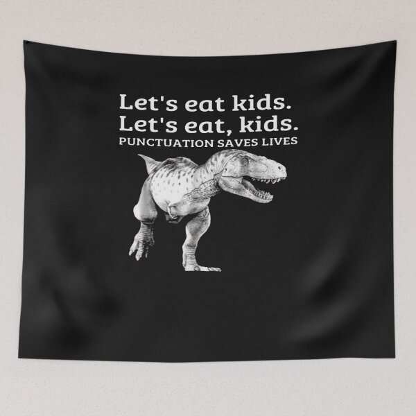 Aperçu de l'œuvre Funny Let's Eat Kids La ponctuation sauve des vies T Shirt Grammaire créée et vendue par Trendy Shirt.