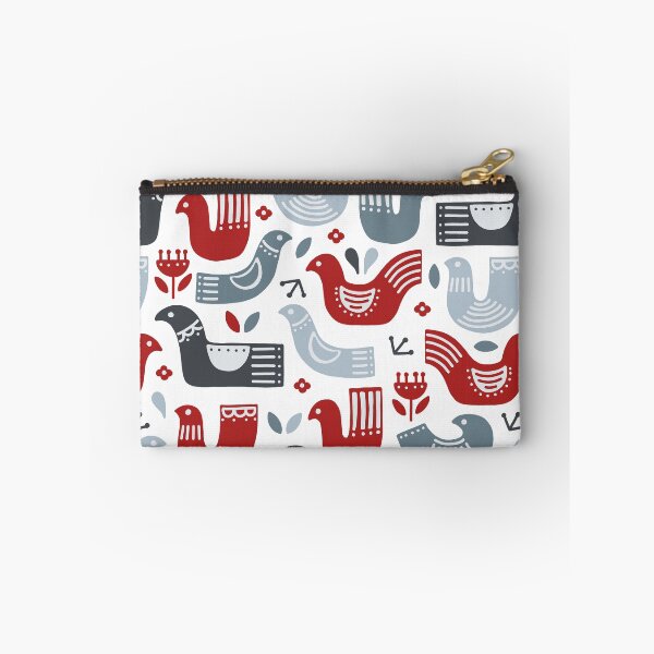 Item preview, Skandinavian bird pattern blue and red traditional designed and sold by PG Illustration.