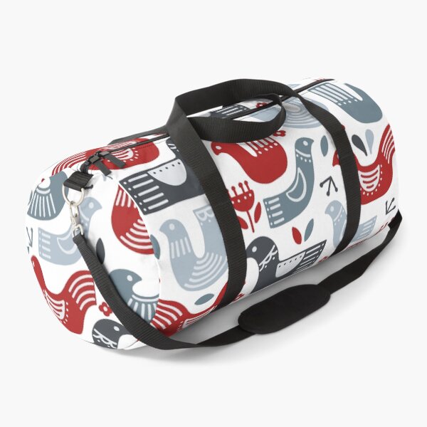 Item preview, Skandinavian bird pattern blue and red traditional designed and sold by PG Illustration.