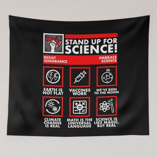 Item preview, Stand Up for Science Icons Earth is not flat Vaccines Work Climate Change is Real designed and sold by Grafik Traffik.