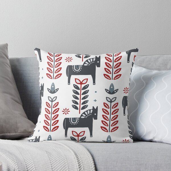 Item preview, Scandinavian traditional horse and floral pattern designed and sold by PG Illustration.
