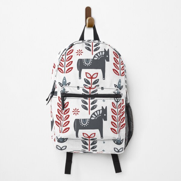 Item preview, Scandinavian traditional horse and floral pattern designed and sold by PG Illustration.