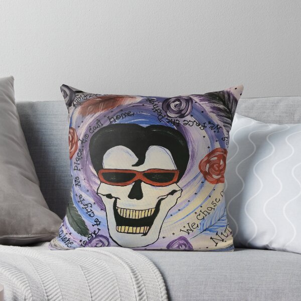 Item preview, Layne Staley Skull tattoo tribute in swirl of roses and feathers designed and sold by Raineylanes.