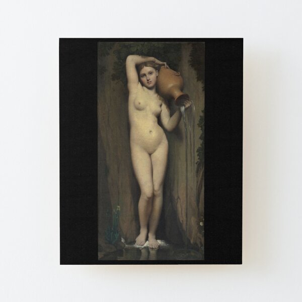 The Source - La Source - Jean Auguste Dominique Ingres  Wood Mounted Print