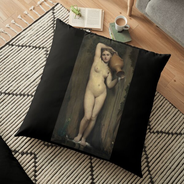 The Source - La Source - Jean Auguste Dominique Ingres  Floor Pillow