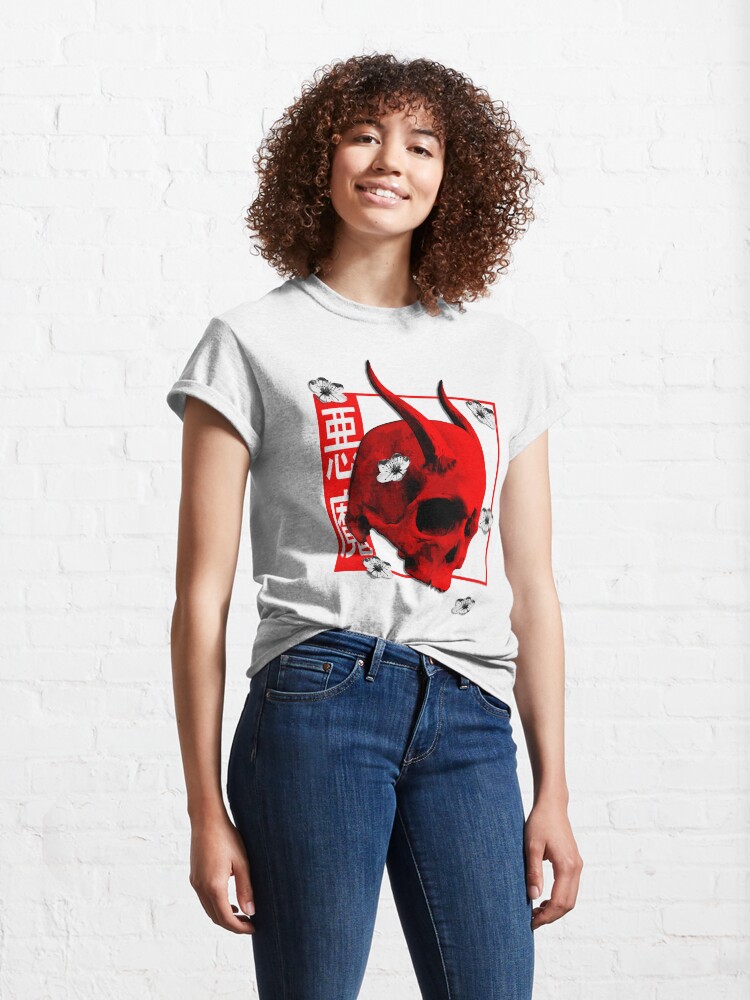 Alternate view of Japanese Oni Demon - Oni Skull Classic T-Shirt