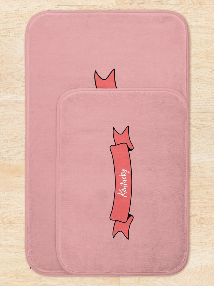 Thumbnail 5 of 6, Bath Mat, Kentucky - Ribbon Label (pink) designed and sold by CityCollection.