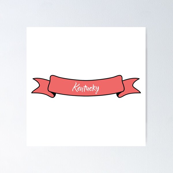 Item preview, Kentucky - Ribbon Label (pink) designed and sold by CityCollection.