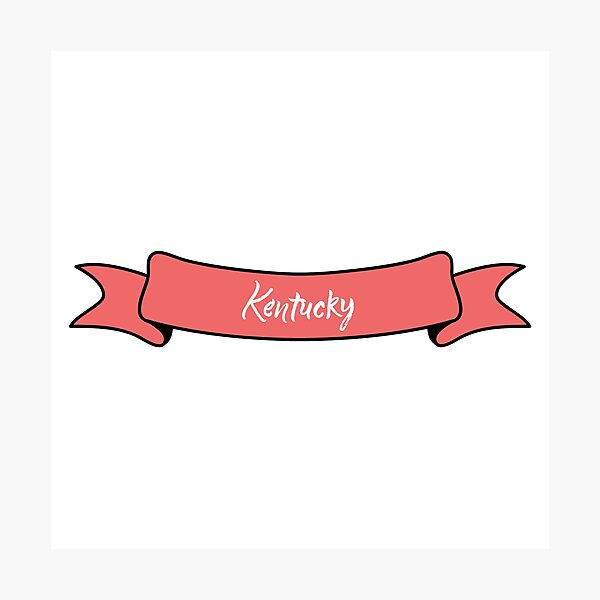 Item preview, Kentucky - Ribbon Label (pink) designed and sold by CityCollection.