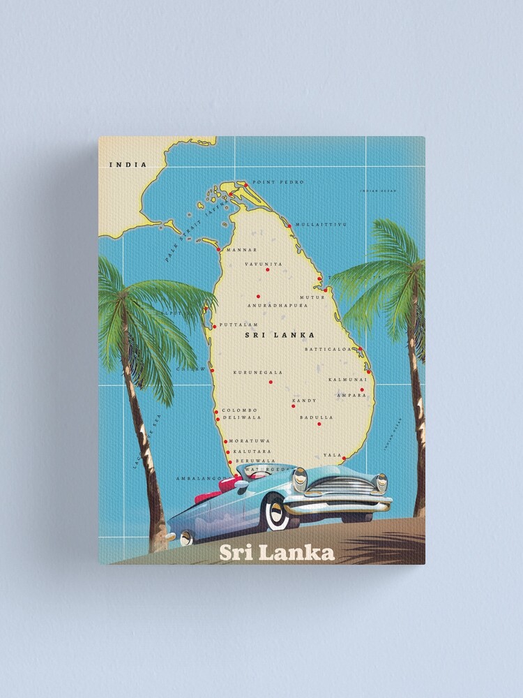 "Illustrated map of Sri Lanka" Canvas Print by vectorwebstore Redbubble