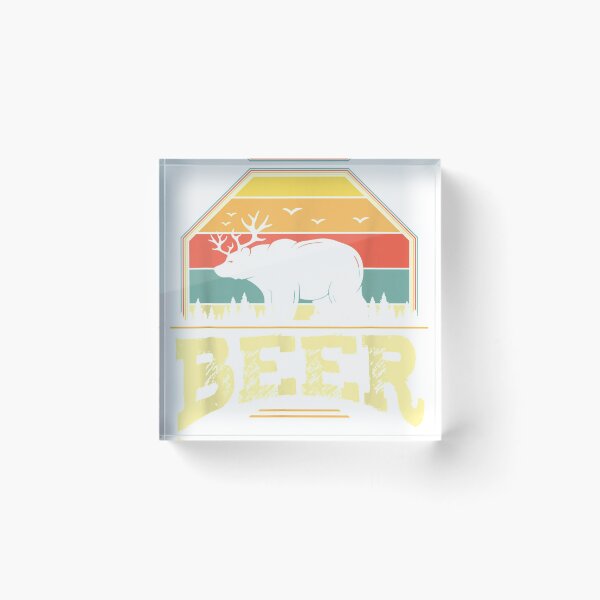 Item preview, Bear Deer Funny Beer Retro Vintage Sunset T-Shirt designed and sold by ImartX.
