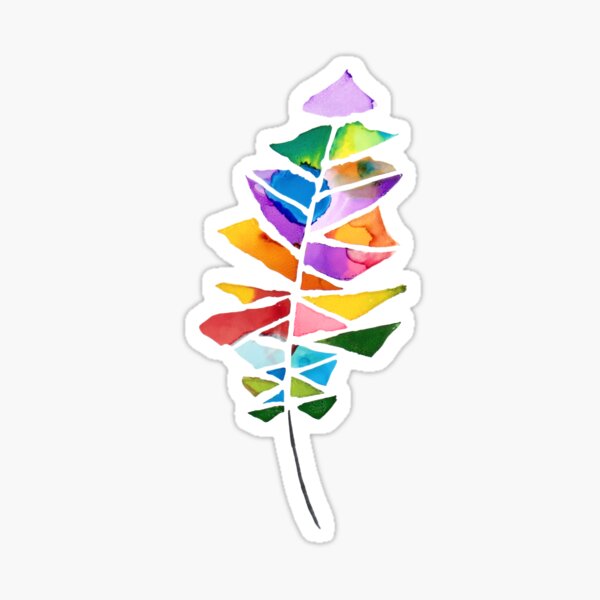 Alcohol Ink Feather Sticker